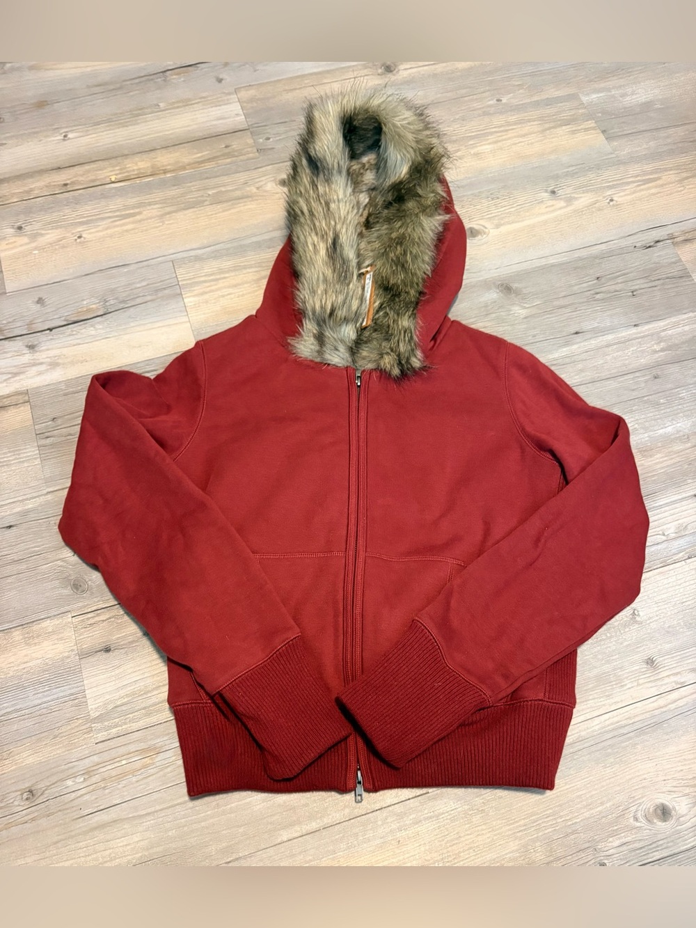 SKIMS Kim Kardashian fur lined zip up hoodie large new with tags